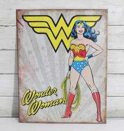 Wonder Woman Vintage Style Metal Tin Sign DC Comics Superhero Wall Art 16' X 12'