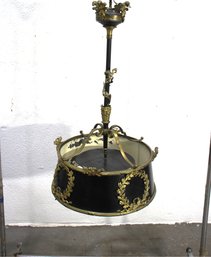 37-Inch Antique Brass And Black Metal Pendant Light Fixture