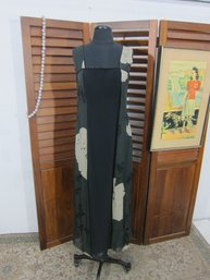 Bazar Black & Sage Floral Print Sleeveless Maxi Dress  Size 8  As Is