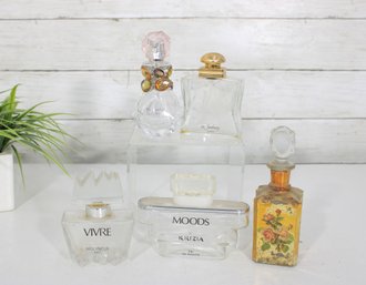 #5-Vintage Designer Perfume Bottle Group Lot  Molyneux Vivre, Krizia Moods & More  All Used