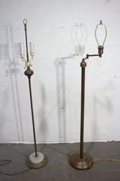 Pair Of Vintage Brass Floor Lamps  Art Deco And Adjustable Swing Arm