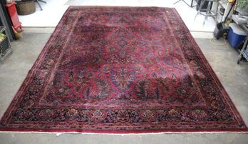 9' X 12' Large Vintage Karastan Sarouk Wool Area Rug