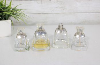 #7-Lot Of 4 Vera Wang Perfume Bottles  Used  Mixed Fill Levels  Designer Fragrance