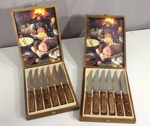 Vintage Zwilling J.A. Henckels Steak Knife Set  2 Boxes (12 Knives)