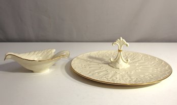 Vintage Lenox Cake Plate &  Dove Open Candy Dish
