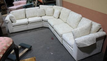 Large L-Shaped Beige Sectional Sofa With Reclining Seats  32'x118'x102' 6 Pcs