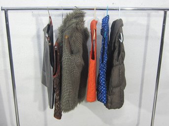 Rack C-Womens Vest Lot  Mixed Styles & Brands  Quilted, Faux Fur & Patterned  Assorted Sizes