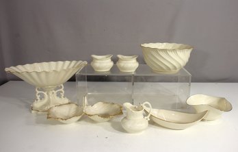 Vintage Lenox Porcelain Collection  Assorted Ivory & Gold Trim Pieces