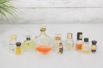 #10-Vintage Designer Perfume Bottle Group Lot  Used  Mixed Brands  Mini & Full Size
