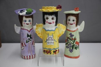 Three  Vintage Ganz Susan Paley Vases