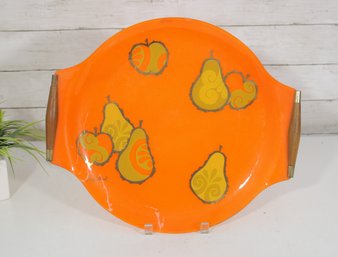 Vintage Georges Briard Orange Pear Serving Tray Mid-Century Modern 14' X 16'