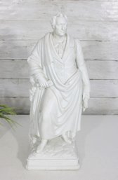 18' W. Goethe White Bust Statue  Classical Style Figure Sculpture On Pedestal