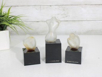 Sculptura By Jovan Perfume Bottle Set  Nude Figurine Sculptures  4 & 6  Original Bases