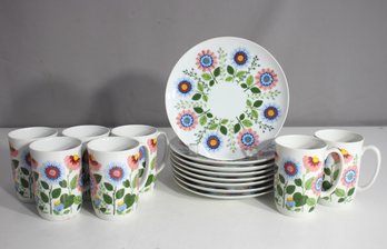 Set Of Floral 4' Mugs And 7.5' Round Plates - Saks Fifth Avenue