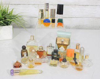 #13-Large Collection Of Miniature Vintage Perfumes  Designer Minis  Some Used  Estate Lot