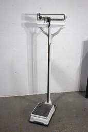 Vintage Physician's Balance Beam Scale  Classic White Cast Iron