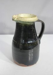 Vintage 9' Handcrafted Studio Pottery Pitcher  Rustic Glazed Ceramic