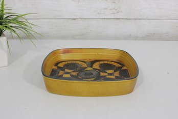 Royal Copenhagen Baca Square Dish By Johanne Gerber  Yellow Stoneware Bakeware  9' X 9'