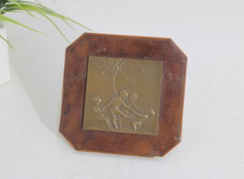 Stefan Schwartz Bronze Relief Plaque Rondo  Dancing Putti  5' X 5'  Framed