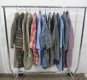Rack D-Group Lot Of Mens Button-Down Shirts  Mixed Brands & Styles  Various Sizes