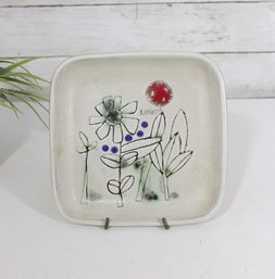 Susana Espinosa Signed Studio Pottery Plate  Puerto Rico MCM Art Dish  7' X 7'