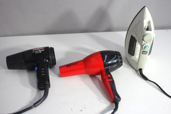 Vintage Appliances Lot  Hair Dryers & Steam Iron Collection