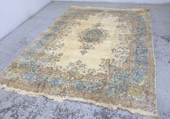 Large Vintage Persian Style Area Rug  12' X 8'5'  Floral Medallion  Needs Cleaning