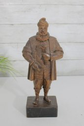 Vintage QURO Carved Wood Figurine  Man In Period Dress, Made In Spain, 12' Tall
