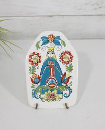 Vintage Figgjo Flint Saga Wall Tile  Norwegian Fajanse Art  MCM Folk Design  6' X 4'