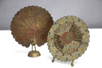 Vintage Cloisonne Perpetual Brass Calendar 1965-1992