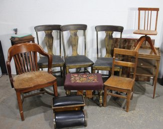 Assorted Lot Of Items -(chairs And Stools )