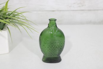 Vintage Wheaton Green Glass Fish Bottle  Doctor Fischs Bitters  5' Tall