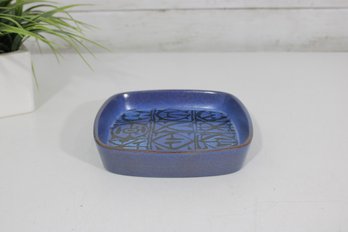 Royal Copenhagen Baca Dish By Nils Thorsson  Danish Modern Blue Tray   Square 1.5' X 6.5' X 6.5'