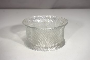 Vintage Pressed Glass Bowl  Chevron Pattern  2.5'H X 4.5' Round