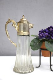 Vintage Italian Wine/Water Claret Crystal Carafe W/Lion Head Spout