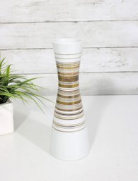 Bjrn Wiinblad For Rosenthal Studio Line Vase  White Porcelain With Gold Bands  10'