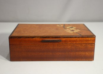 Handcrafted Wooden Jewelry Box  10'x 7'x 3.5' With Moon Flower Inlay Design