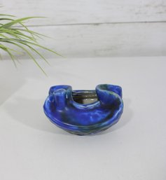 Vintage Bretby Pottery Ashtray No. 1691  Blue Green Glaze  Made In England  4'