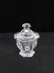 Baccarat France Crystal Lidded Jar  4.5'H Hexagonal Form  Signed
