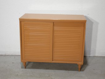 Mid-Century Modern Peach Credenza With Sliding Doors