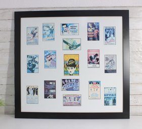 Framed Classic Movie Poster Collage  Golden Age Hollywood  33.5' X 35.5'