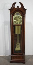 Vintage Grandfather Clock By Sligh - Elegant Mahogany Case