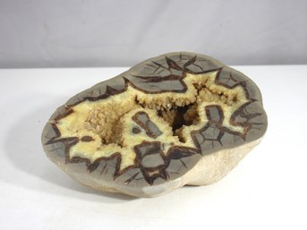 Large Polished Septarian Geode With Stunning Crystal Formation  9' Wide