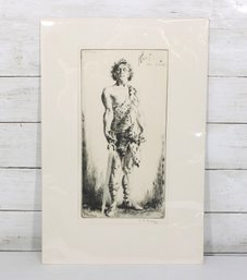 Edward Hill Lacey Pencil Signed Etching Walter Widdopp As Siegfried  18' X 12'  British Portrait Print