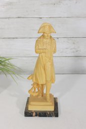 Amilcare Santini Napoleon Bonaparte Sculpture 10.5' Patinated Resin W/ Portoro Marble Base