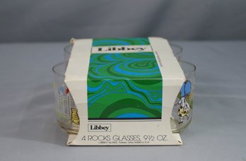Group Lot Of 4 Vintage Libbey 9.5oz Rocks Glasses In Original Container
