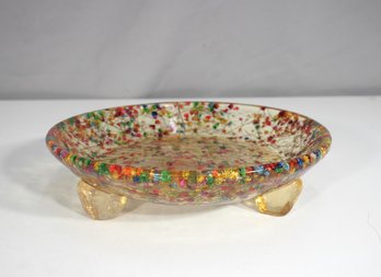 Remit Akavia Designs Resin Bowl With Embedded Flowers  Handmade In Israel  10' Round