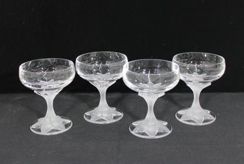 Vintage Cartier Crystal Champagne / Wine Glasses Set Of 4 , 5' Tall Stemware