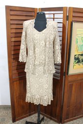 Stefanasyun Womens Lace Dress & Jacket Set  Elegant Two-Piece  Size Medium