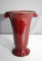 Red Ceramic Vase With Dual Handles  13' Height